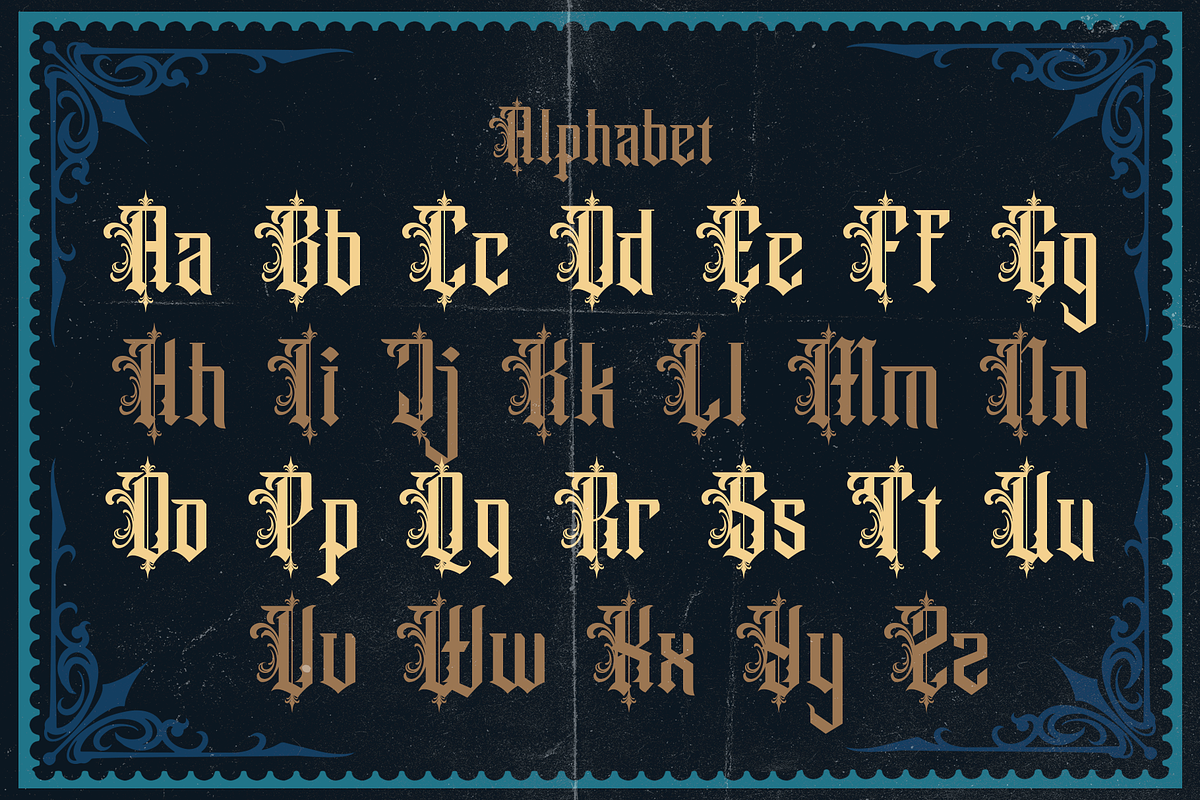 Santero Modern Blackletter Font, a Blackletter Font by dansdesign (Photo 2 of 7)