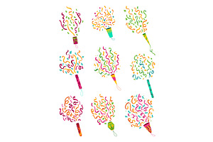 Party popper icons in, an Object Illustration by Things for designers