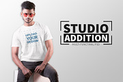 Male t-shirt Mockup-V-2-001, a Shirt Mockup by designvillage (Thumbnail 4 of 6)