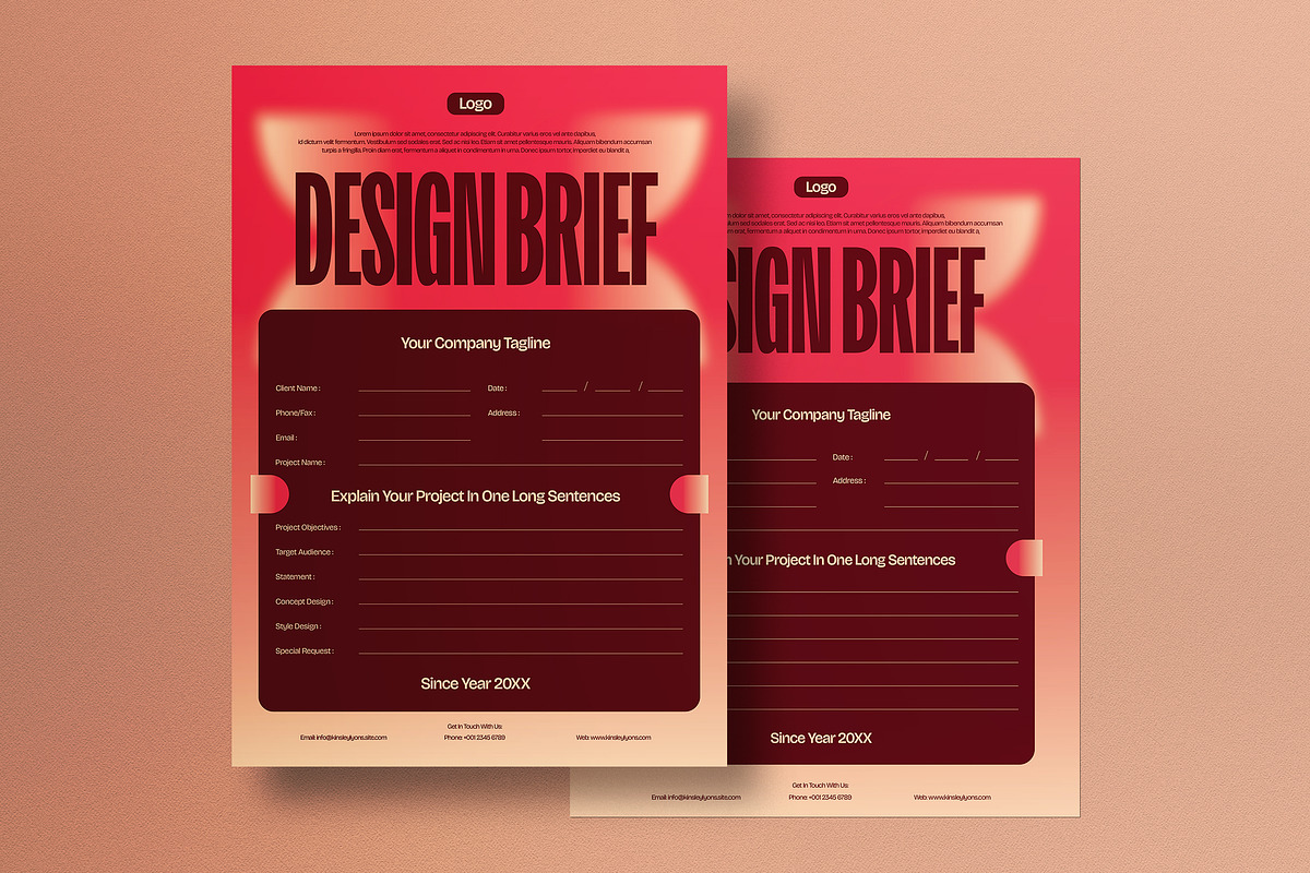 Red Bold Company Design Brief, a Print Template by graphicook (Photo 2 of 2)