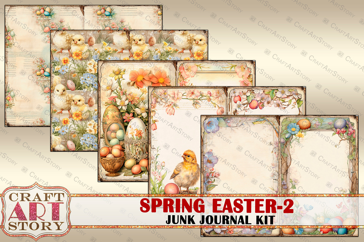 Spring Easter-2 junk journal Kit, a Person Illustration by CraftArtStory (Photo 4 of 6)
