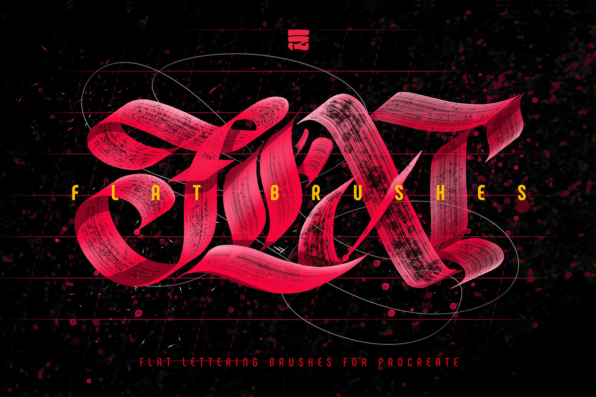 Flat Lettering Brushes. Procreate, a Brush Add-On by Diacritics (Photo 1 of 8)