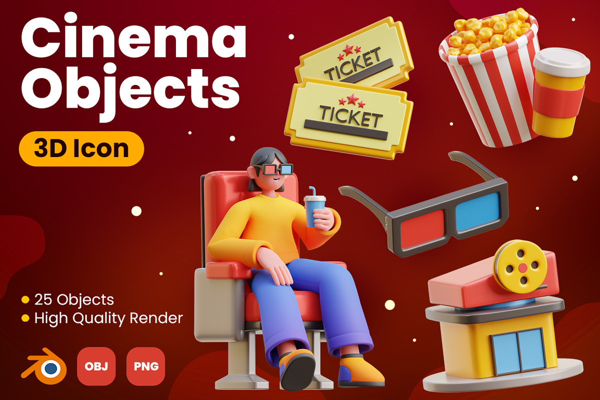 Cinema 3D Icons, an Object 3D Model by Rakata Studio (Photo 1 of 7)