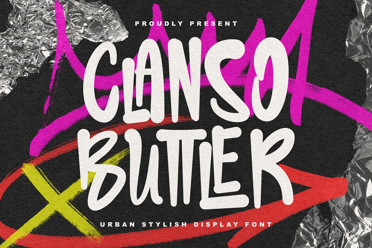 Clanso Buttler Urban Stylish Display, a Handwritten Font by Maulana Creative (Photo 1 of 7)