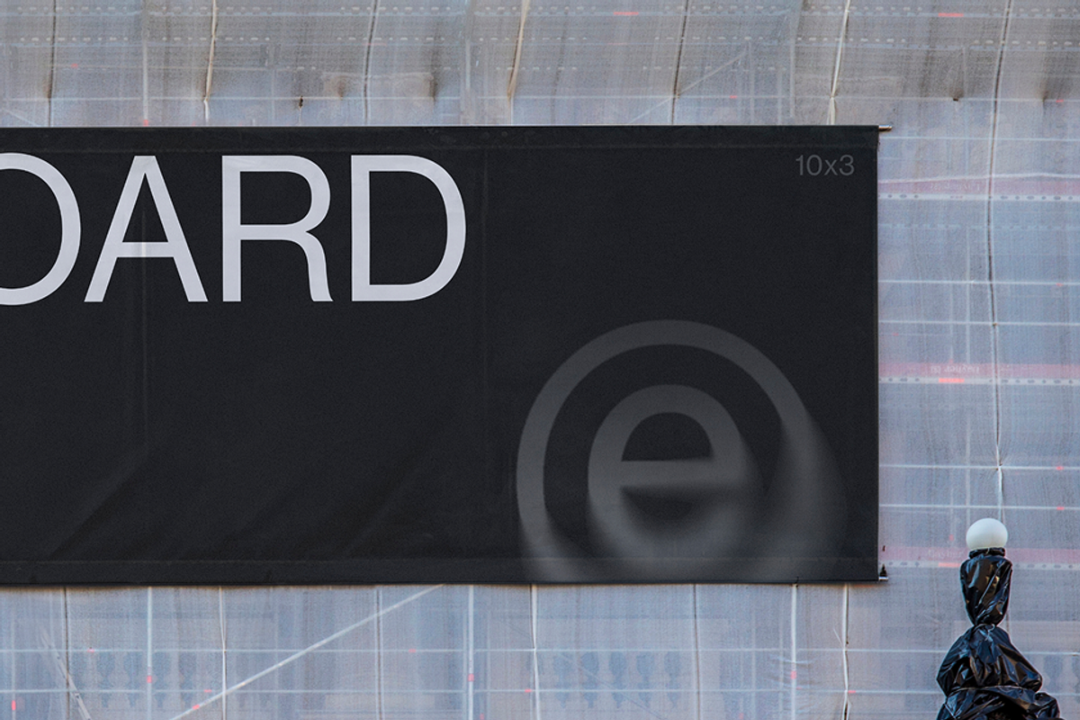 Hanging Banner Mockup – Wall-mounted, a Mockup by ExplicitStudio (Photo 2 of 4)