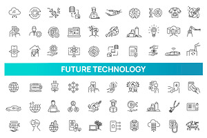 Innovation and Technology Icons, an Outline Icon by Tettygreen