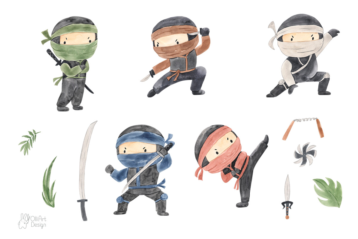 ninja-watercolor-clipart