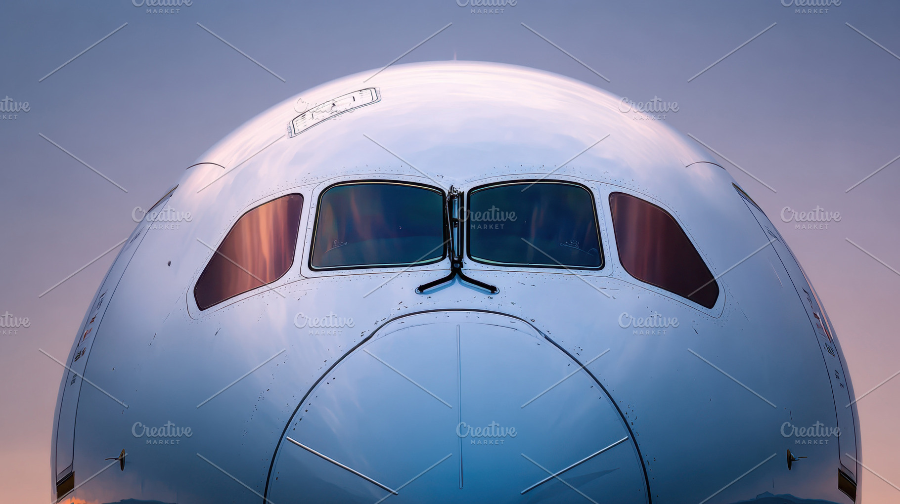 Large airplane at sunset, a Photo by Beautiful things