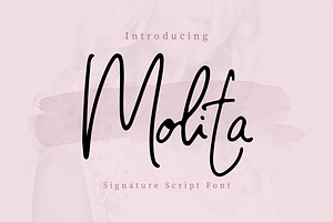 Molita Signature Script Font, a Script Font by peterdraw