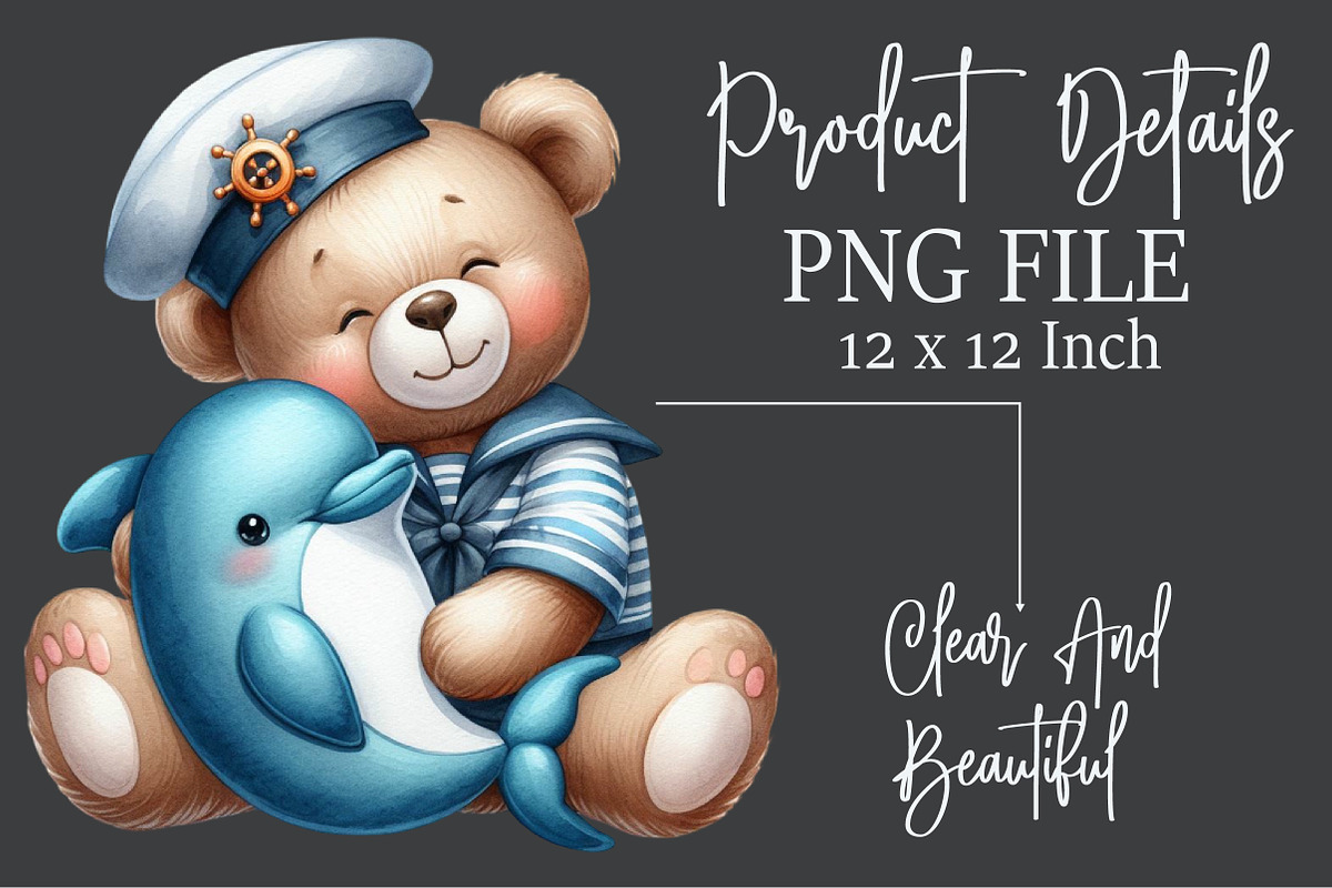 Cute Sailor Teddy Bear Clipart, an Illustration by Rose Art (Photo 7 of 7)
