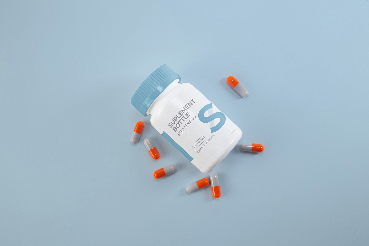 Pills Bottle Mockup, a Packaging Mockup by Graphicboom (Photo 2 of 4)