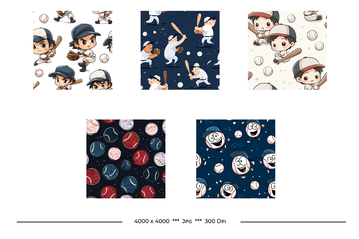Baseball Graphics Bundle, a Pattern Graphic by karenfoleyphoto (Photo 2 of 4)