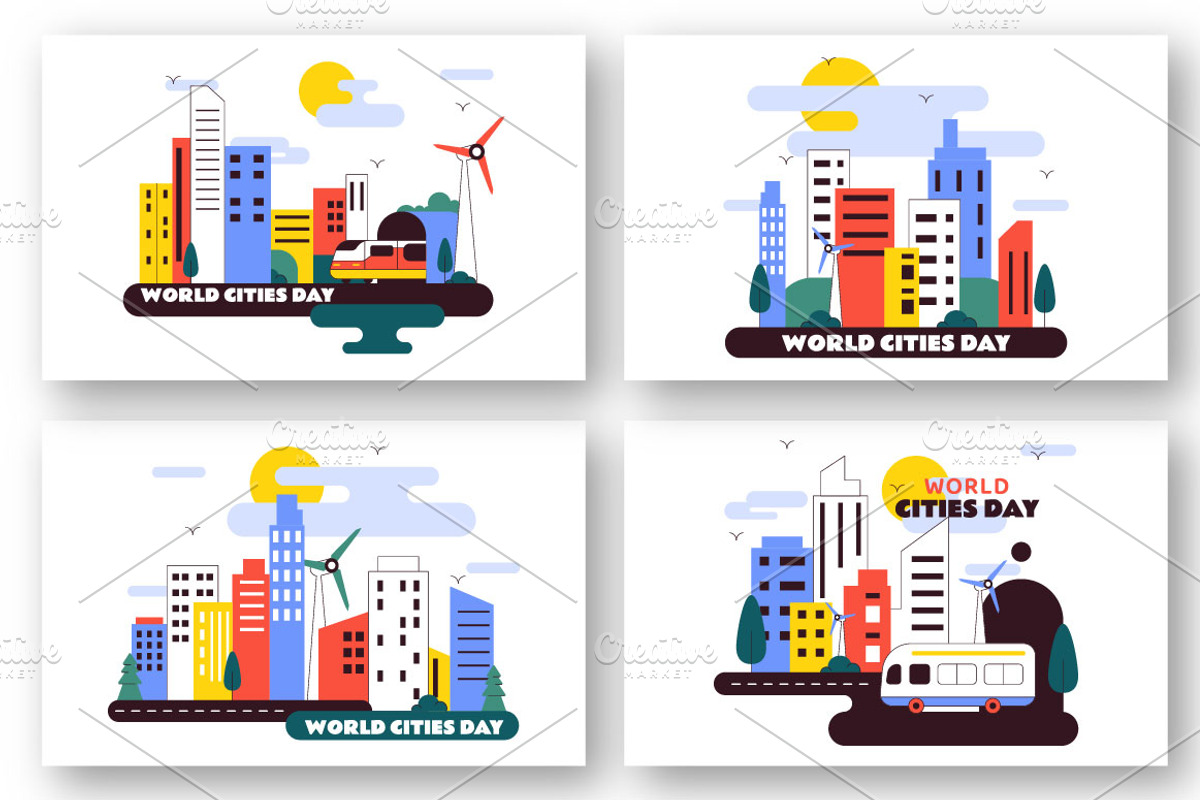 10 World Cities Day Illustration, a Decorative Illustration by denayunebgt (Photo 2 of 4)