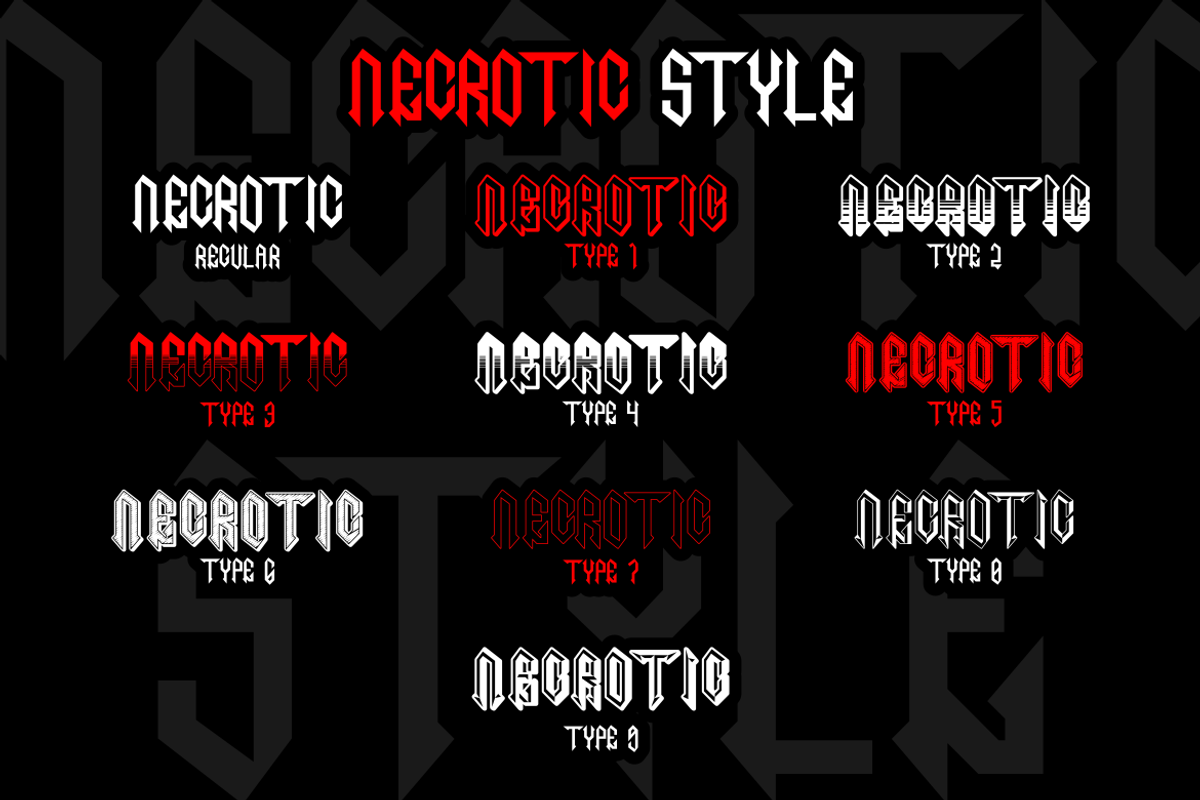 Necrotic - Heavy Metal Font, a Font by PutraCetol Studio (Photo 8 of 11)