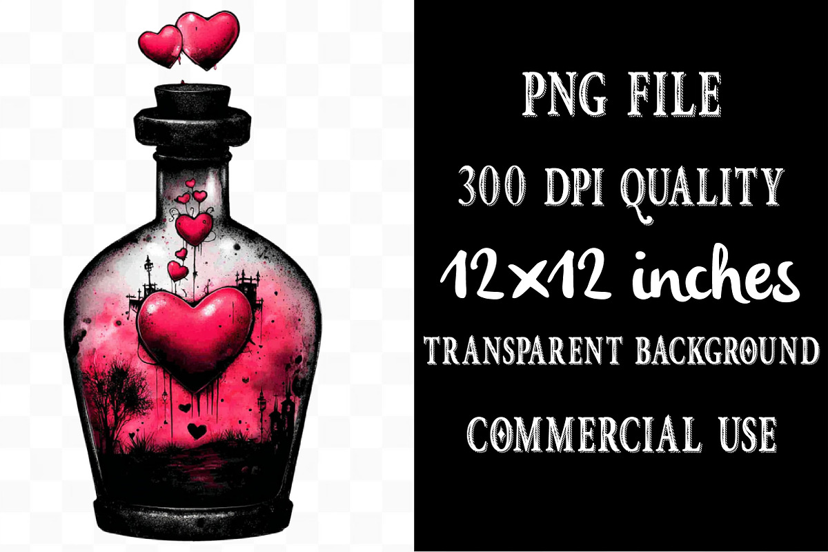Gothic Valentines Day Sublimation, an Illustration by Designking (Photo 4 of 5)