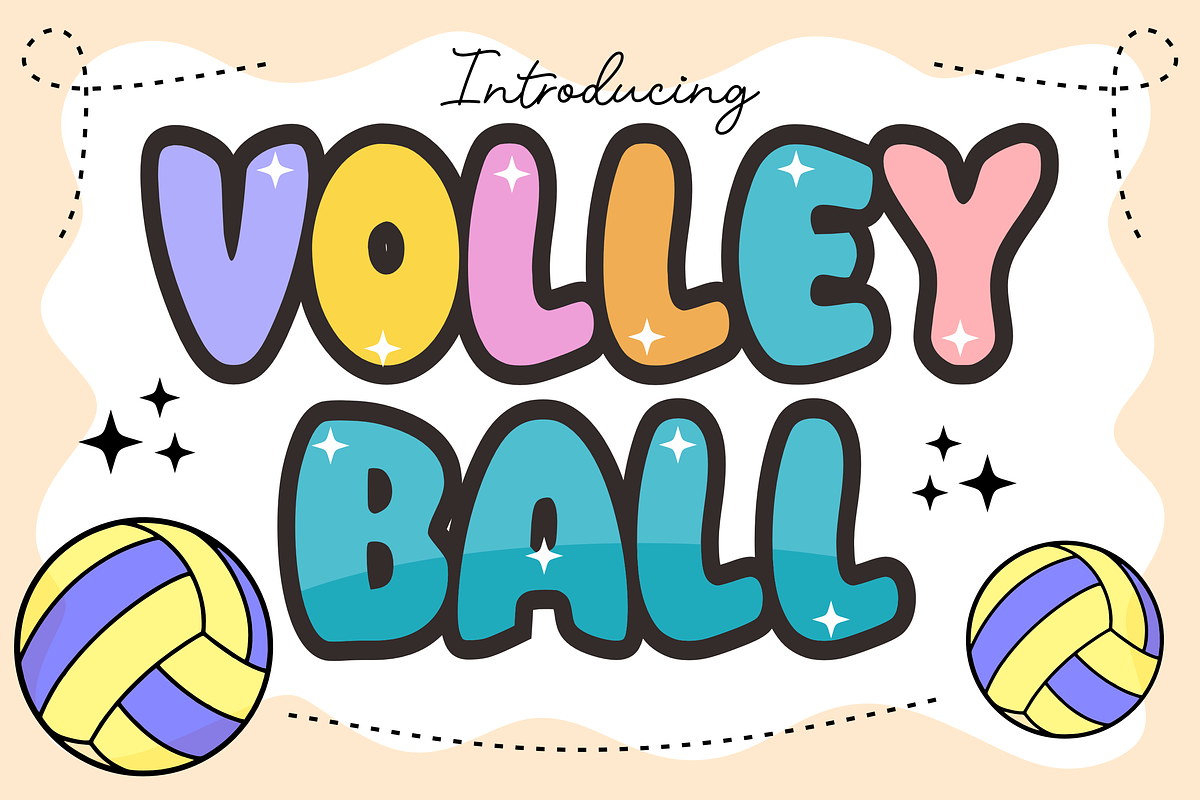 Volley Ball - Cartoon Font Types, a Font by KiddoGlyphs Studio (Photo 1 of 3)