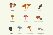 Hand drawn mushrooms clip art set, an Illustration by Svetlana Voloshina (Thumbnail 2 of 3)