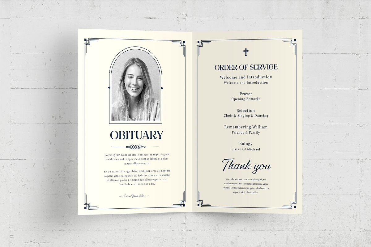Art Deco Funeral Template, a Flyer Template by BrandPacks (Photo 5 of 6)