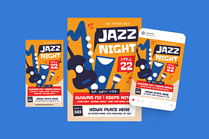 Jazz Night Party Flyer, a Flyer Template by MMPixelCraft
