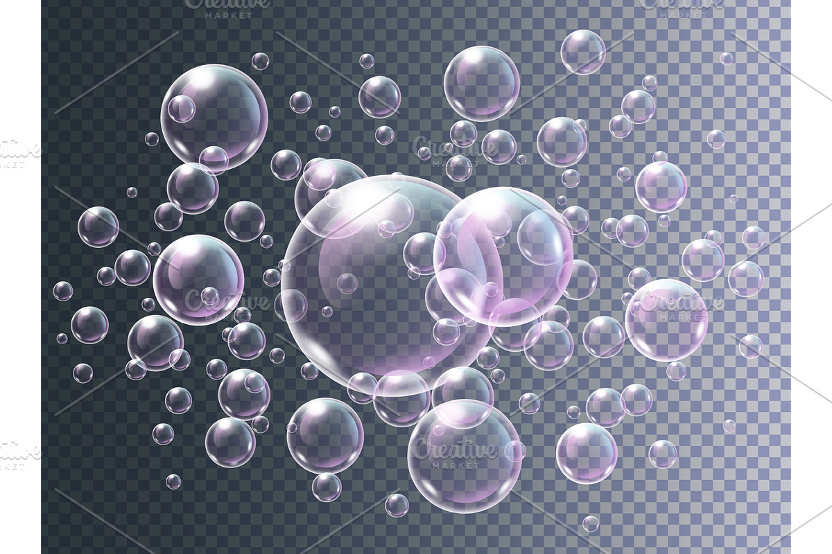 Realistic transparent soap bubbles, a Decorative Illustration by Yayasya
