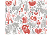 Scandinavian Christmas set, an Animal Illustration by Mio Buono (Thumbnail 2 of 7)