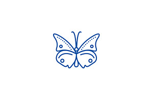 Butterfly Line Icon Concept