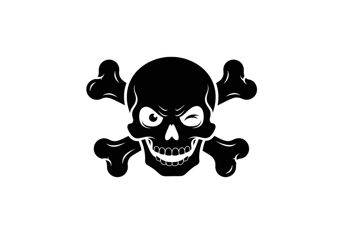 Skull & Crossbones Silhouette Vector, an Illustration by jahid234 (Photo 45 of 51)
