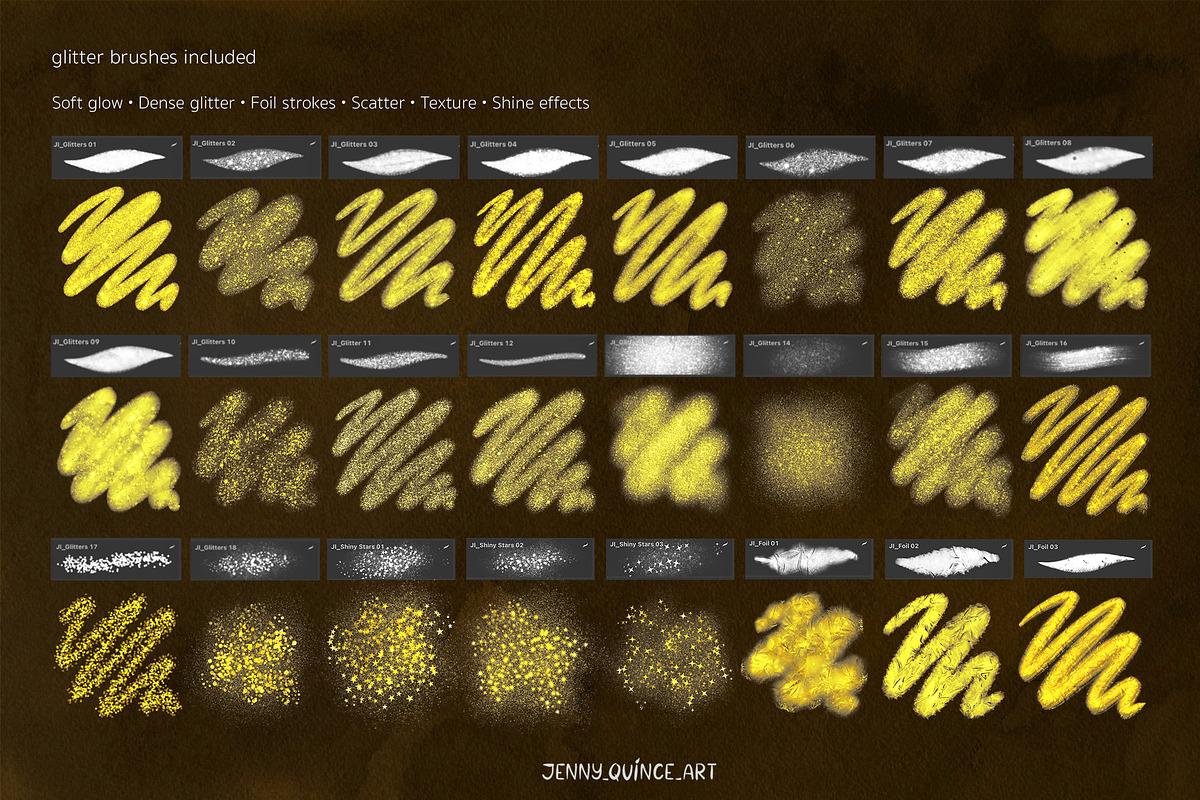 Procreate Brushes - Glitter Brushes, a Brush Add-On by Jenny Quince (Photo 10 of 12)