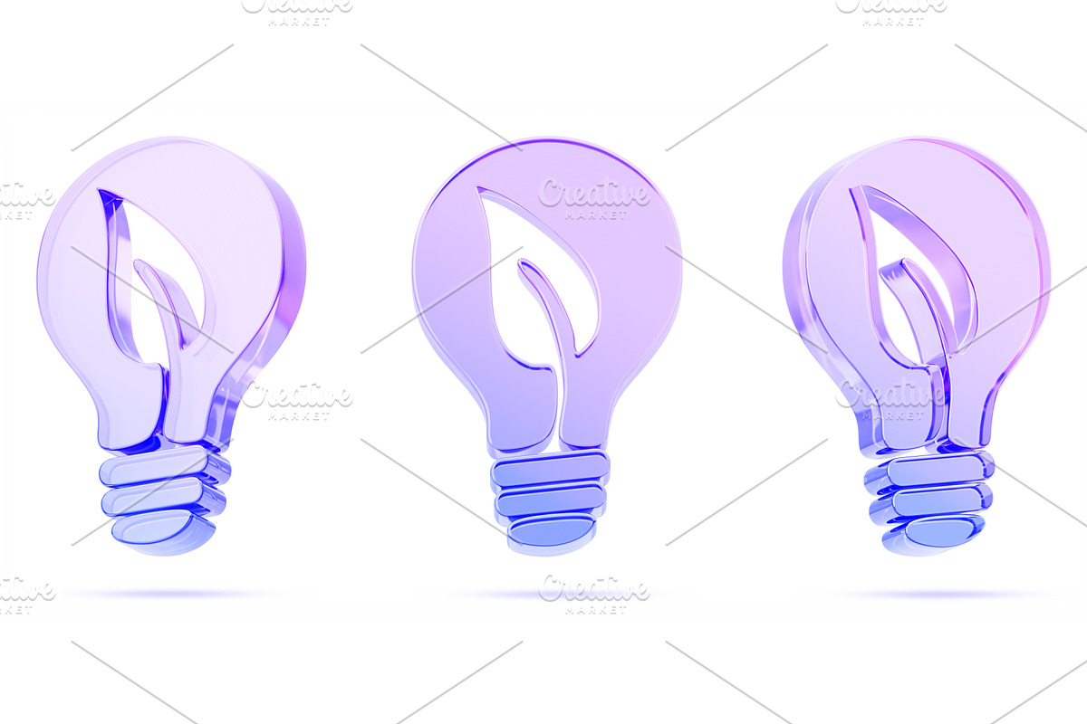 3d glass hologram light bulb with, a Plants & Tree 3D Model by Marozhkastudio