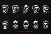 10 Bundle Dark Art Hipster Skull, an Illustration by Morspective (Thumbnail 6 of 7)