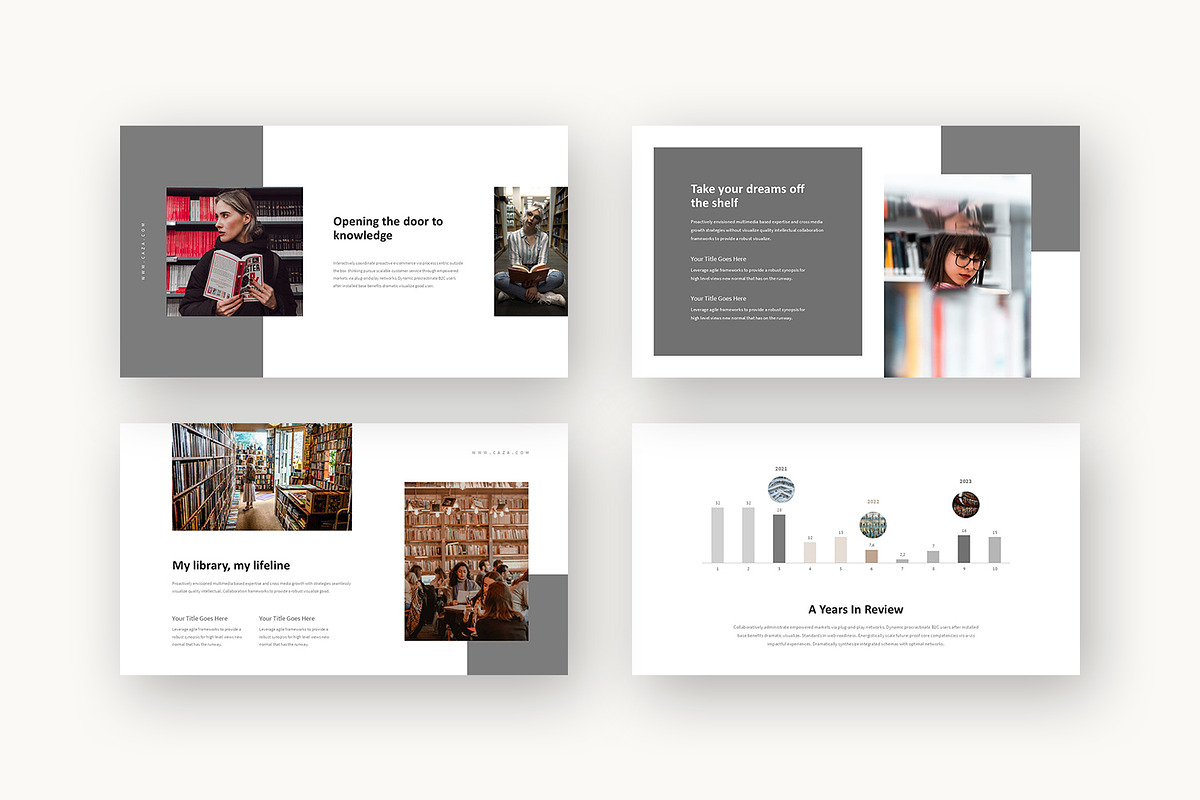 Caza : Library Design Google Slides, a Presentation Template by Punkl Camp (Photo 6 of 16)