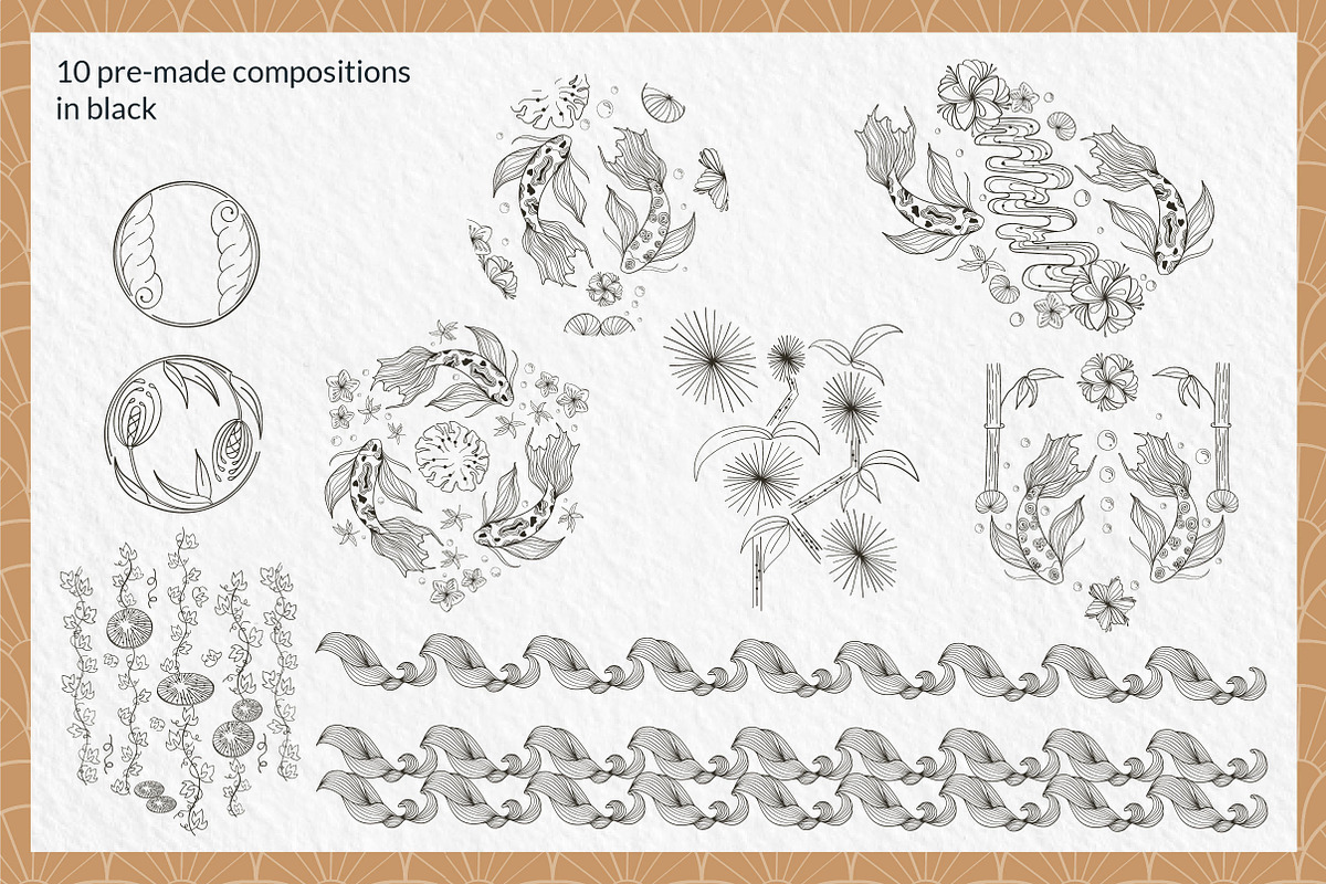 Abstract and linear Japanese clipart, an Object Graphic by Tatyana_Zenartist (Photo 3 of 12)