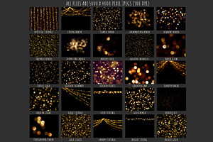 Gold Bokeh Photoshop Overlays