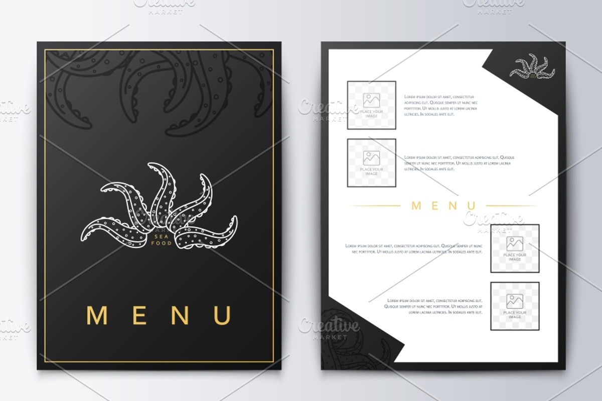 Design menu. Brochure culinary menu, a Product Mockup by Vectorist