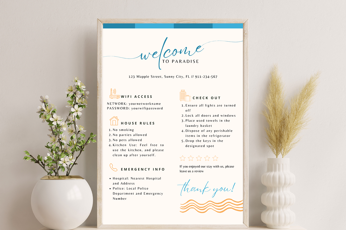 Airbnb Welcome Sign Airbnb Template, a Poster Template by Matisse Studio (Photo 1 of 10)