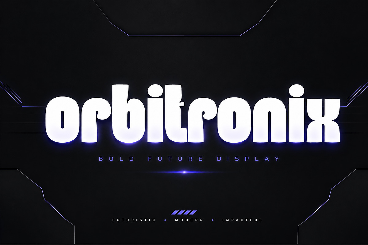 Orbitronix — Futuristic Display Font, a Slab Serif Font by Wow Magic (Photo 1 of 5)