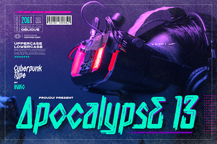 Apocalypse 13 - Cyberpunk Type, a Symbol Font by ikiiko