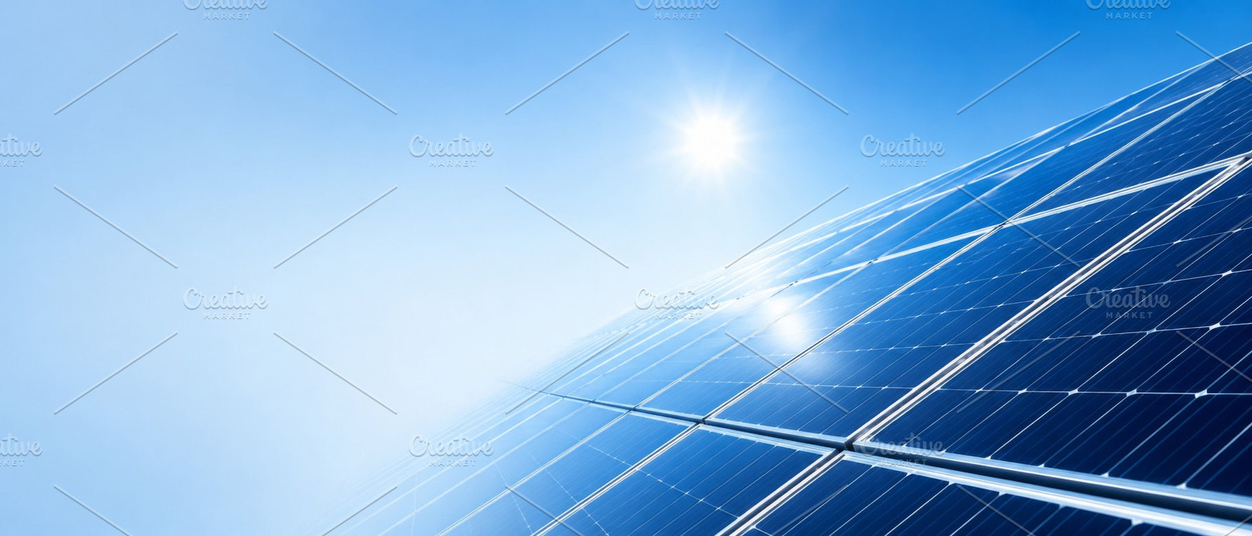Solar panels under bright sun with c, a Photo by Dvoevnore photos
