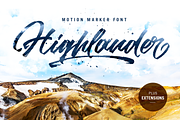 Highlander marker script, a Script Font by kavoon (Thumbnail 1 of 14)