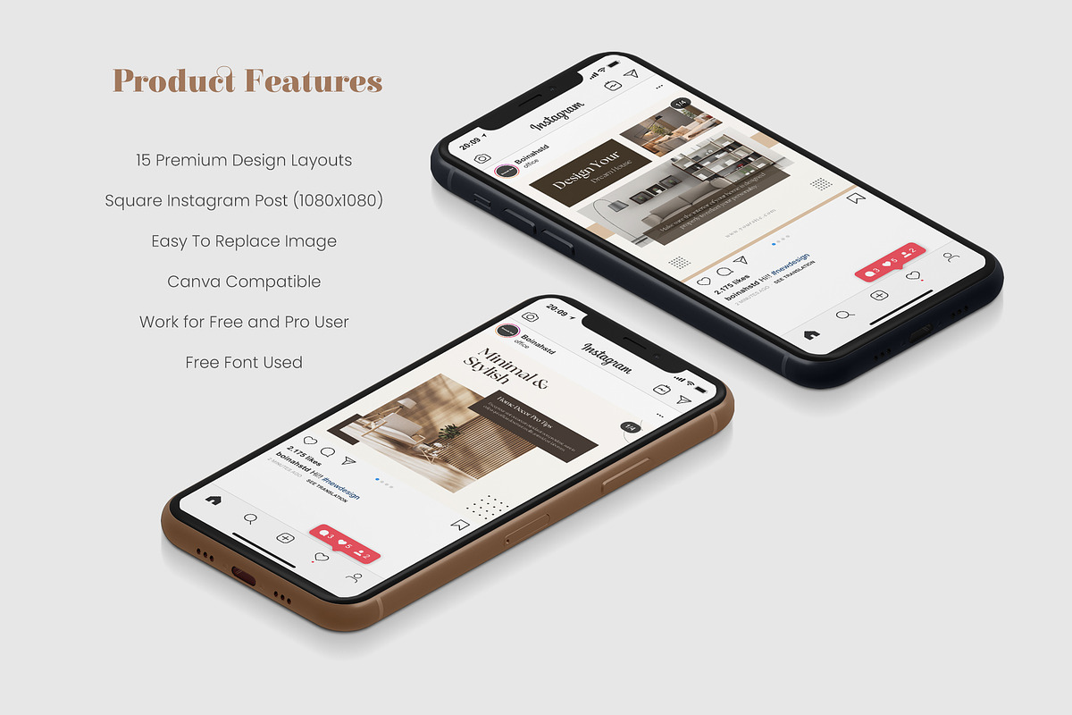 Furniture Instagram Post Canva, a Social Media Template by Boinah Studio (Photo 2 of 6)