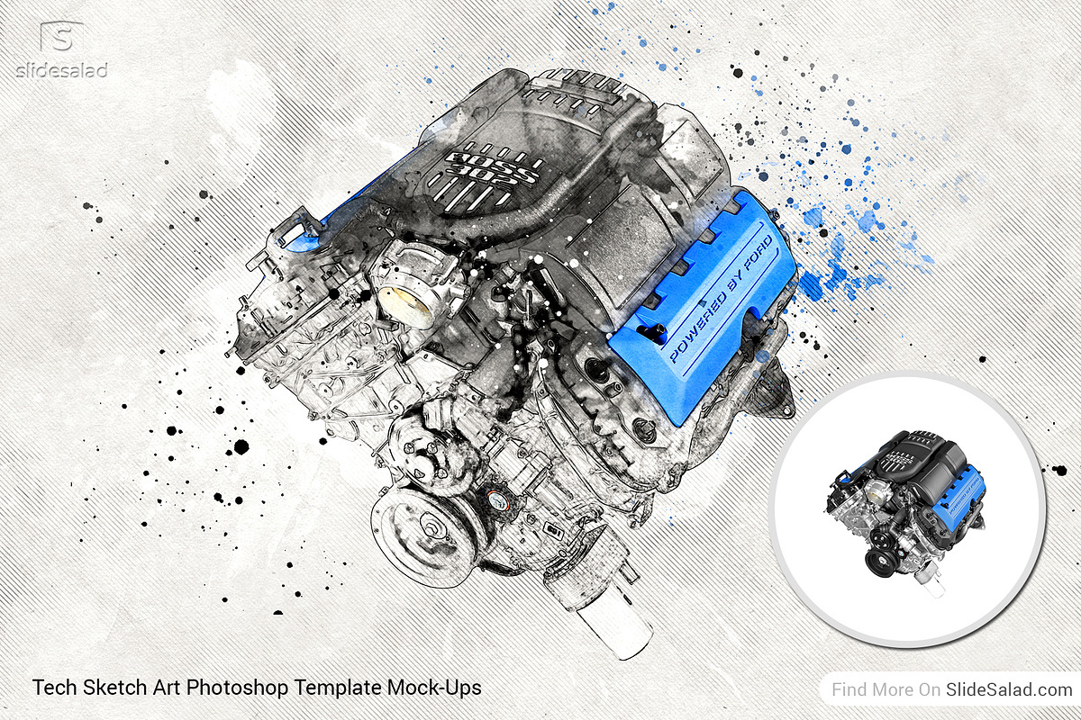 Tech Sketch Art Photoshop Mock-ups, an Action Add-On by SlideSalad (Photo 5 of 27)