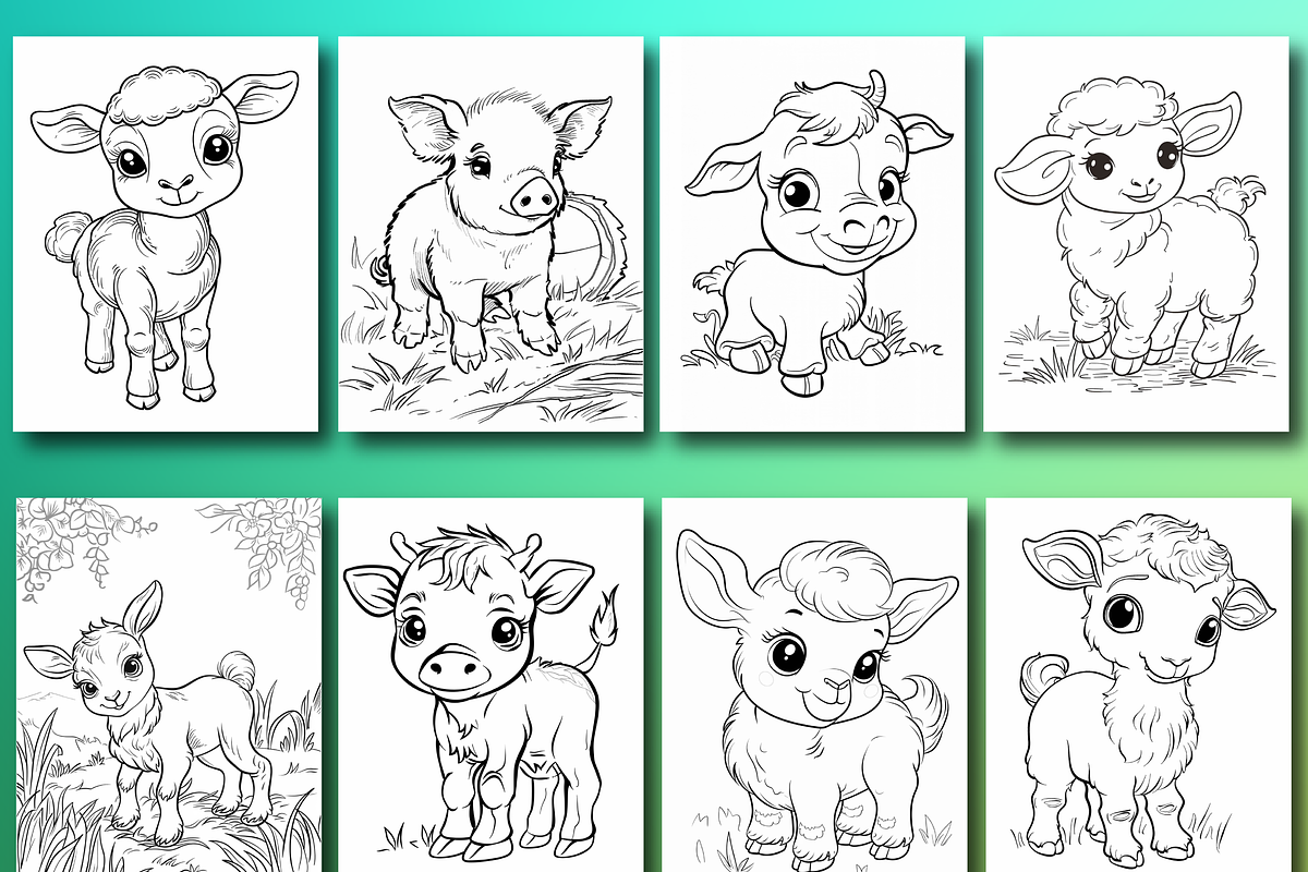 Farm Animals Coloring Book for Kids, an Animal Illustration by Printable Design Store (Photo 6 of 7)