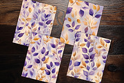 Elegant Purple Leaves Digital Paper, a Background Graphic by V Design Creator (Thumbnail 8 of 12)