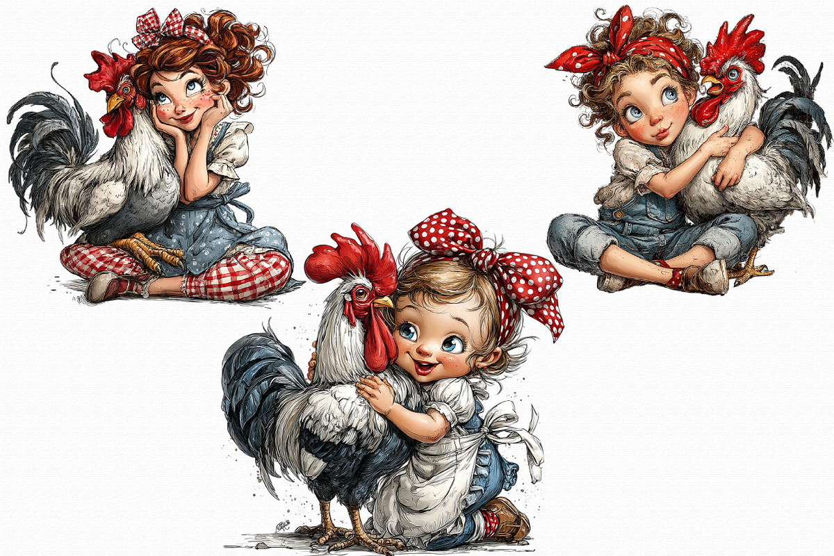 21 PNG Country Cute Girl Clipart, an Illustration by Libby Wishes (Photo 3 of 7)