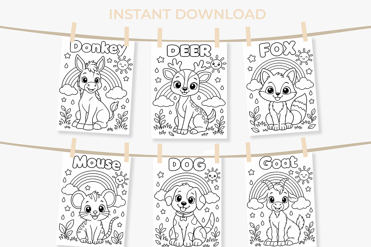Animal Coloring Book Kids 30 Page, an Education Illustration by Mohammad Sarfaraz (Photo 7 of 15)