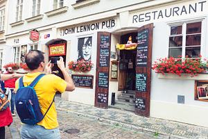 John Lennon pub entrance in Prague, an Arts & Entertainment Photo by BOOCYS