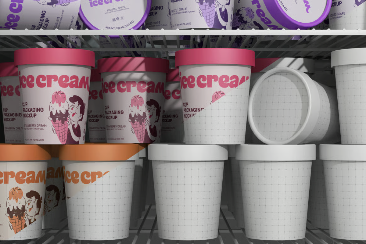 Ice Cream Cup Packaging Mockup, a Cups & Container Mockup by graphicsauce (Photo 2 of 4)