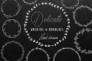 Black & White Wreaths - Hand Drawn, a Decorative Illustration by MaraquelaStudio (Thumbnail 1 of 7)
