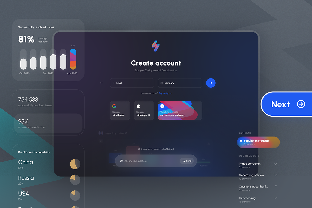 Quickit – UI Kit for Dashboards & AI, an UI Kit Template by Nikolay K. (Photo 6 of 8)