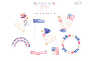 4th of July Patriotic Goose cliparts, an Illustration by TheHappyGiftArt (Thumbnail 2 of 10)